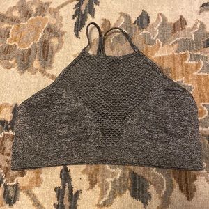 Victoria Secret Sport gray marled mesh high neck sports bra size large
